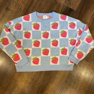 Anthropologie Luna Ivy Strawberry Pullover Crop Sweater
Size large